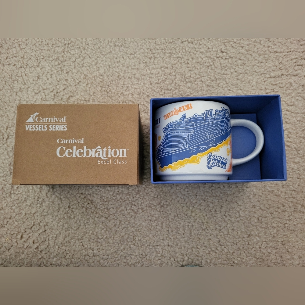 Carnival Vessels Series Carnival Celebration Javablue Coffee Mug NWT